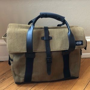 Jack Spade Work Twill Swiss Briefcase w/ Flap.